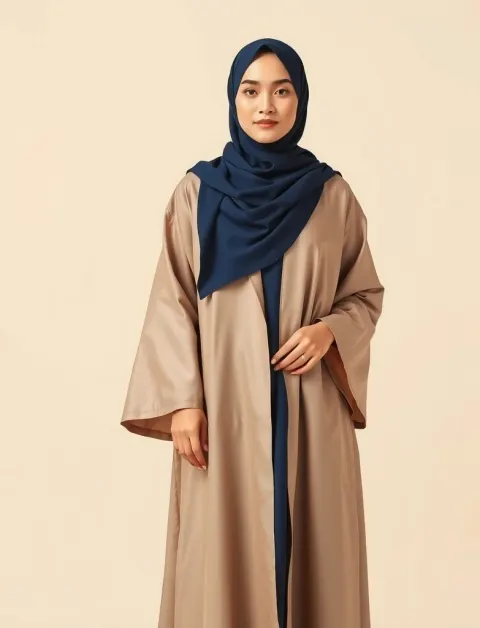 Nadira Outer Abaya Metallic Beige