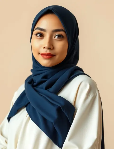 Voal Square Hijab Navy
